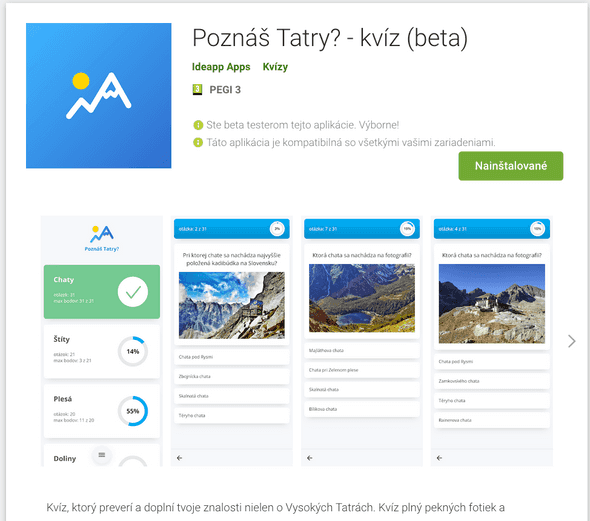 Poznáš Tatry na Google Play