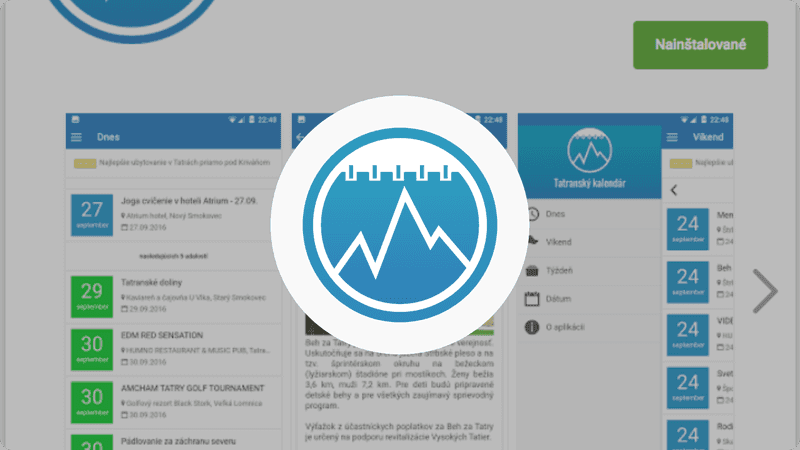 Tatranský kalendár aplikácia